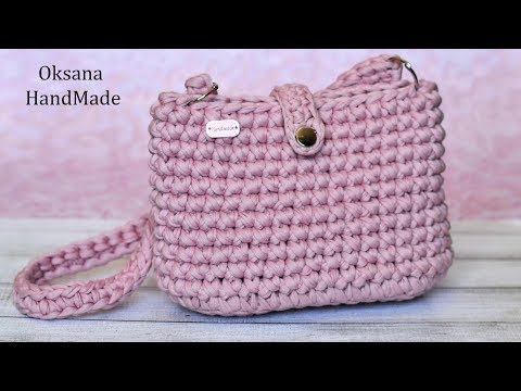 Видео: Сумка из  трикотажной пряжи. Crochet bag