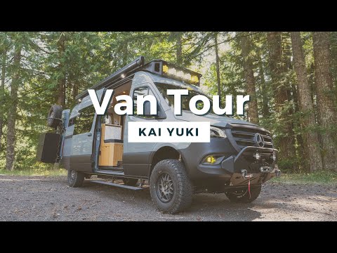 Видео: Off-Grid Sprinter 170 AWD Campervan Tour | Kai Yuki: Создан для моря и снега