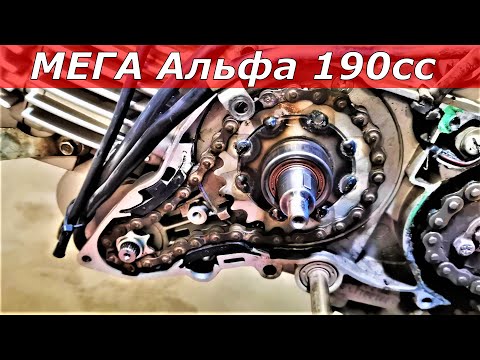 Видео: Мега Альфа Zongshen 190сс. Вечная цепь привода стартера