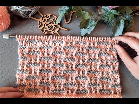 Видео: Ленивый жаккард "Зубчики" спицами.