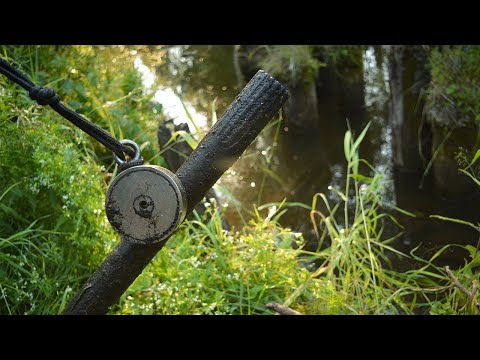 Видео: Поисковый магнит на небольшой речке.