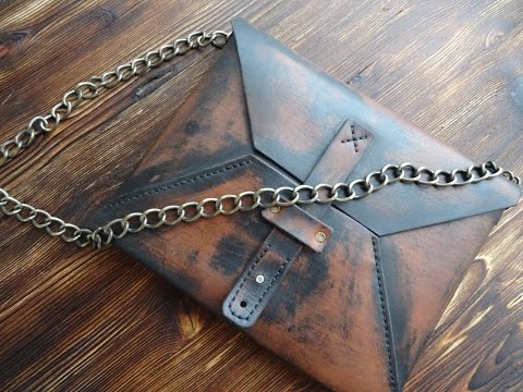 Видео: Работа с кожей. Клатч из цельного куска кожи. Leather hand bag