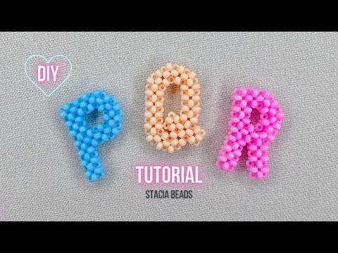 Видео: Буква P , Q , R . Алфавит из бисера крестиком