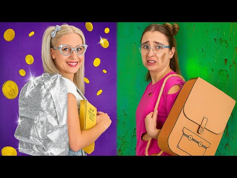 Видео: Богатый президент против бедного студента! 💰 Забавные школьные истории и лайфхаки