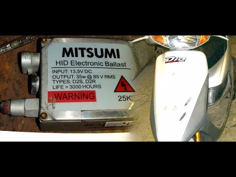 Видео: Ксенон на скутер / мопед Dio 35