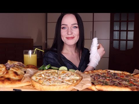 Видео: MUKBANG | пироги, киш с рыбой, пицца | pies, pizza | сломала палец 😅 не ASMR