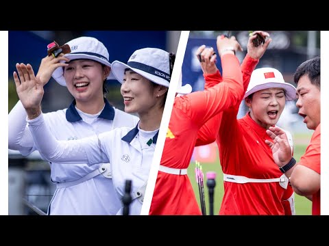 Видео: Корея против Китая – золото женской команды по стрельбе из лука | Чемпионат Азии по стрельбе из л...