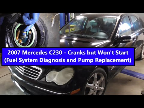 Видео: Mercedes C230 крутит стартер, но не заводится — диагностика топливной системы и замена топливного...