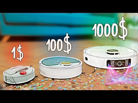 Видео: РОБОТ-ПЫЛЕСОС за 1$ vs 100$ vs 1000$ !