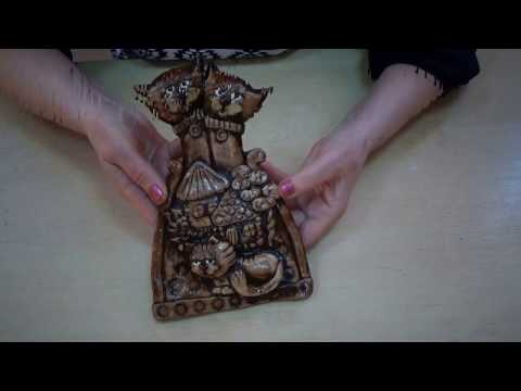 Видео: Сувенир кошки (Семья) | Лепка из соленого теста 2 часть