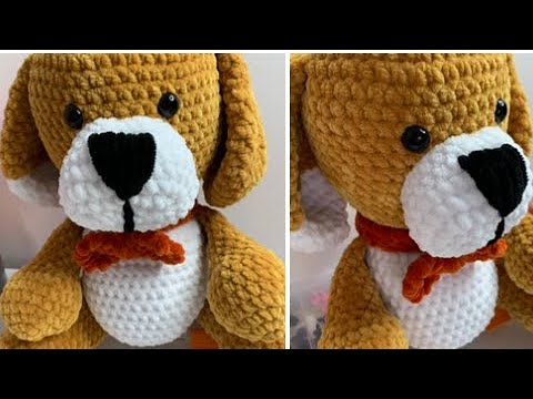 Видео: Собака из плюшевой пряжи, крючком 🧶☕️ Часть 1.