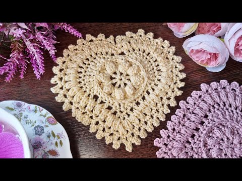 Видео: 💗Сердце Крючком💗 Мини салфетка