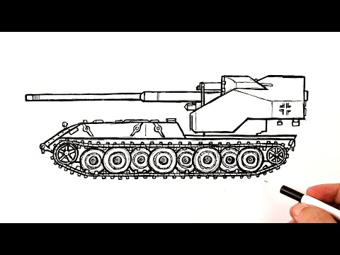 Видео: Как нарисовать Истребитель танков Waffenträger auf E-100