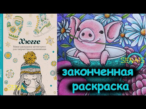 Видео: Полностью ЗАКОНЧЕННАЯ мини-раскраска ХЮГГЕ от Арт Терапия Hygge Finished Coloring Book / SenaiS Art