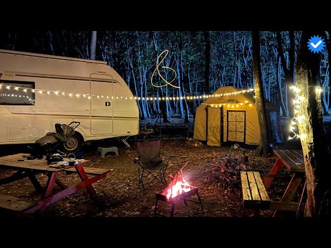 Видео: Надувная палатка и караван для кемпинга. Красоты осени. | KayranCamp