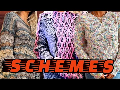 Видео: Три прекрасных разноцветных свитера со схемами. Three beautiful multi-colored sweaters with patterns