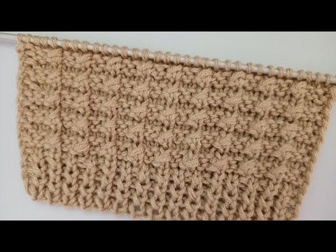 Видео: Очень красивый и очень несложный узор спицами. 3 петли и 4 ряда.