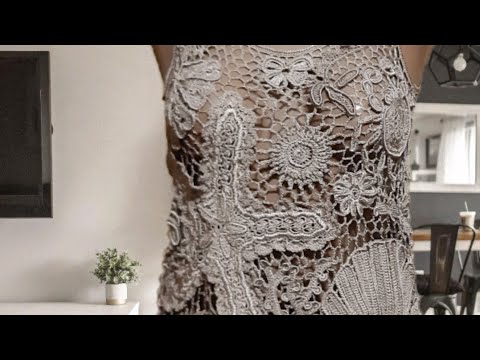 Видео: Вязание крючком. Топ " Подводный мир ".