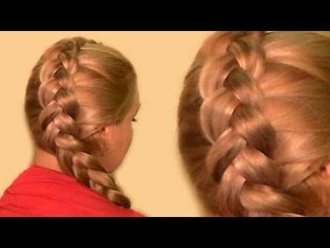 Видео: Французская Коса по Диагонали| Как Плести Самой Себе| Видео-Урок