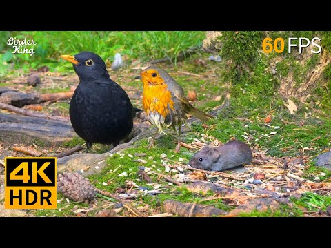 Видео: КОШКА ТВ 😺🐦‍⬛ Милые птички и маленькая мышка 🐿 Игры для котов 4K HDR