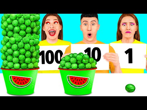 Видео: 100 Слоев Еды Челлендж | Безумная Кулинарная Битва от TeenChallenge