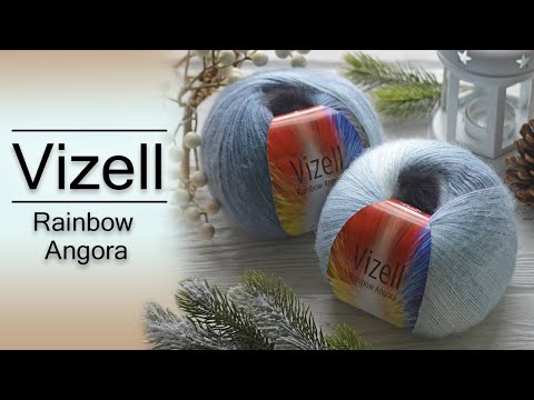 Видео: Обзор пряжи Vizell Rainbow Angora (Визель Рейнбоу Ангора). Полушерсть с мохером и альпакой