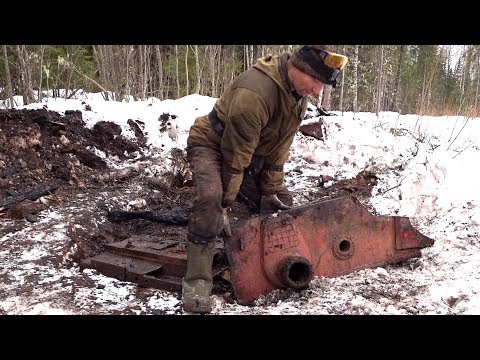 Видео: Нашел в лесу останки трактора. Вывозка металла. Часть 3.