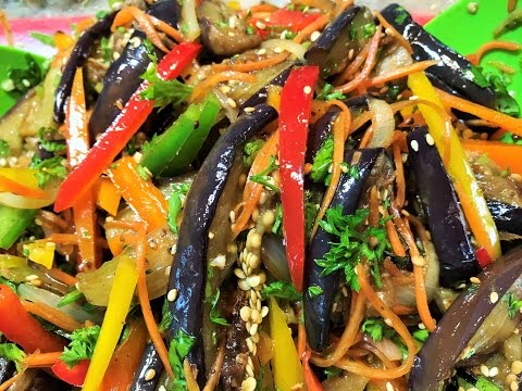 Видео: БАКЛАЖАНЫ ПО-КОРЕЙСКИ. Безумно Вкусный Салат. Eggplant Salad.