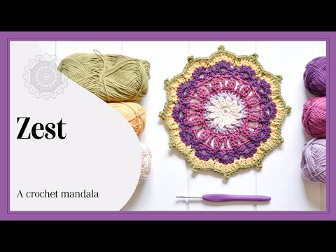 Видео: Вязание крючком: мастер-класс по вязанию мандалы Zest | Петельный стежок