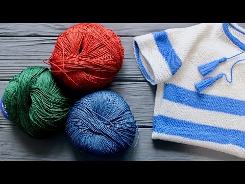 Видео: ЛЁН 150 и ЛЁН 160 от YARNA. САМЫЙ ПОДРОБНЫЙ ОБЗОР ПРЯЖИ. Детская кофточка регланом сверху
