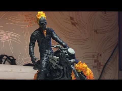 Видео: Призрачный гонщик 2 из пластилина!!!