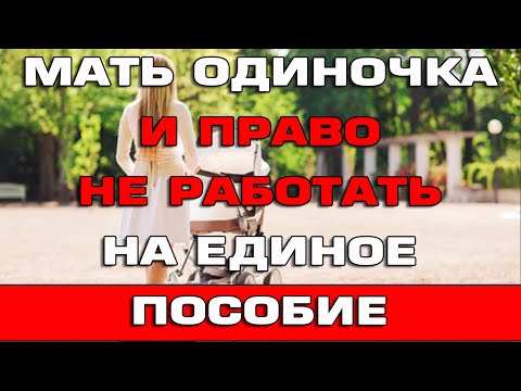 Видео: Мать одиночка и право не работать на Единое пособие