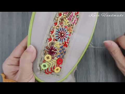 Видео: Как сделать браслет в стиле бохо-хиппи, браслет-манжета из этнической ткани, браслет из бисера