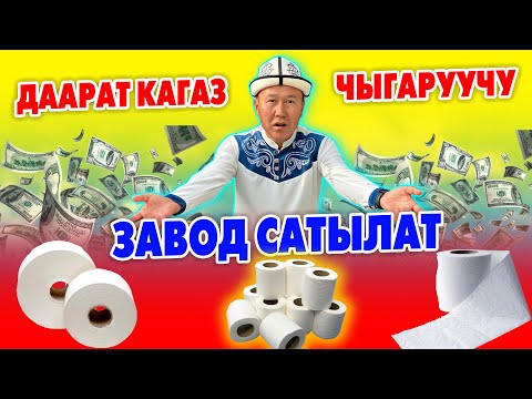 Видео: Даарат кагаз ЧЫГАРУУЧУ чоң ЗАВОД сатылат / АЙЫНА 10 миң доллар киреше бар