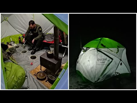 Видео: не ОДИН НА ЛЬДУ с ночёвкой в полярную ночь. Щука сорога окунь по тонкому льду