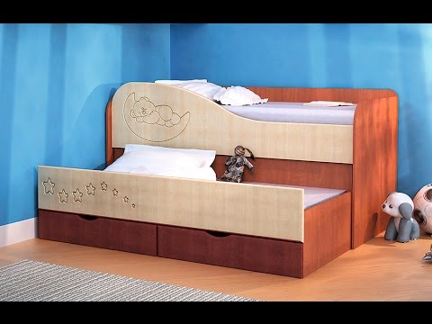 Видео: Детская выдвижная кровать двух ярусная Вита Мебель