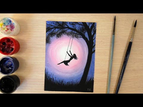 Видео: Как нарисовать девушку на качелях / How to draw a girl on a swing