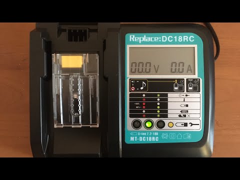 Видео: Зарядное устройство и аккумулятор с AliExpress реплика MAKITA DC18RC 18V LXT