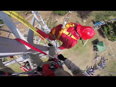 Видео: Спасение пострадавшего с опоры электропередач ЛЭП 110Кв