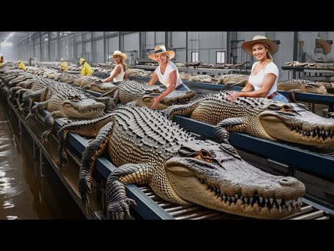 Видео: Как выращивают миллионы крокодилов ради мяса и кожи - Технология сбора урожая на Крокодиловой ферме