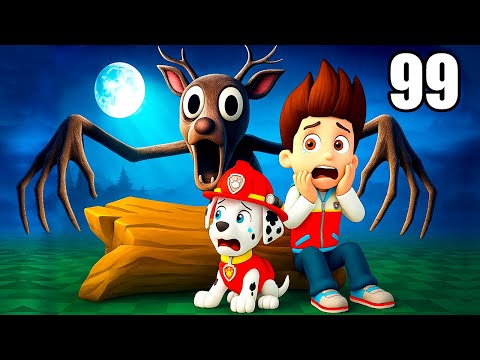 Видео: МАРШАЛ ЩЕНЯЧИЙ ПАТРУЛЬ ПРЯЧЕТСЯ от ОЛЕНЬ 99 НОЧЕЙ В ЛЕСУ в МАЙНКРАФТ