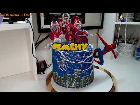 Видео: Оформление торта с человеком пауком 🔴 Торт для мальчика🔴 Танинторт