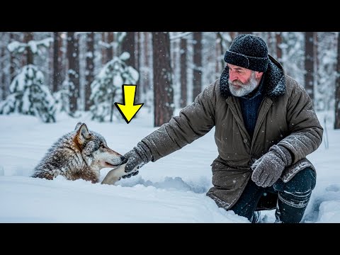 Видео: ЗАМЕРЗАЮЩИЙ ВОЛК был погребен под снегом... НО ОДИН ЧЕЛОВЕК изменил его судьбу !