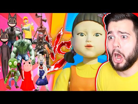 Видео: ИГРА В КАЛЬМАРА ПРОТИВ СИРЕНОГОЛОВЫЙ, ЧАКИ, МУЛЬТЯШНЫЙ КОТ, ПИГГИ, ХИЩНИК, ЗЛОЙ МОРОЖЕНЩИК