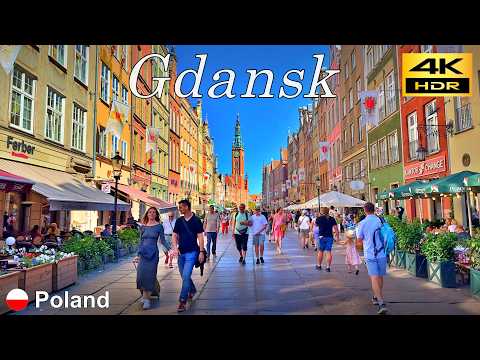 Видео: Прогулка по Гданьску в сумерках / Польша 🇵🇱 / Август 2024 года / 4K HDR