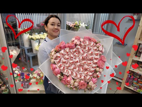 Видео: 🌷Сердце из роз с конфетами | НЕ УРОК!!! - Мой первый опыт сборки