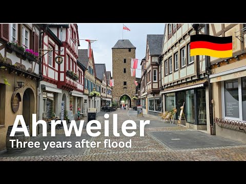 Видео: Бад-Нойенар, Арвайлер — через три года после наводнения, прогулка по городу в 4K 60 FPS