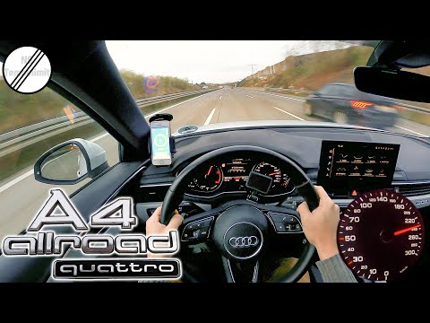 Видео: 2022 Audi A4 40 TDI B9 Allroad Максимальная скорость Немецкий автобан POV