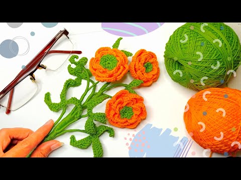 Видео: Как связать цветы крючком  просто Цветок крючком || Учебное пособие по вязанию цветущей розы крючком