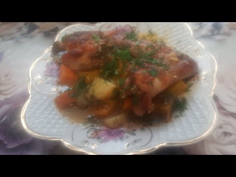 Видео: Гарбуз із овочами та курячими крильцями в  духовці 
